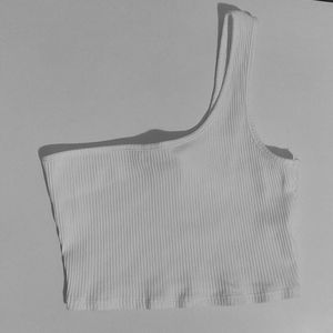NEW One Shoulder Ribbed Crop Top